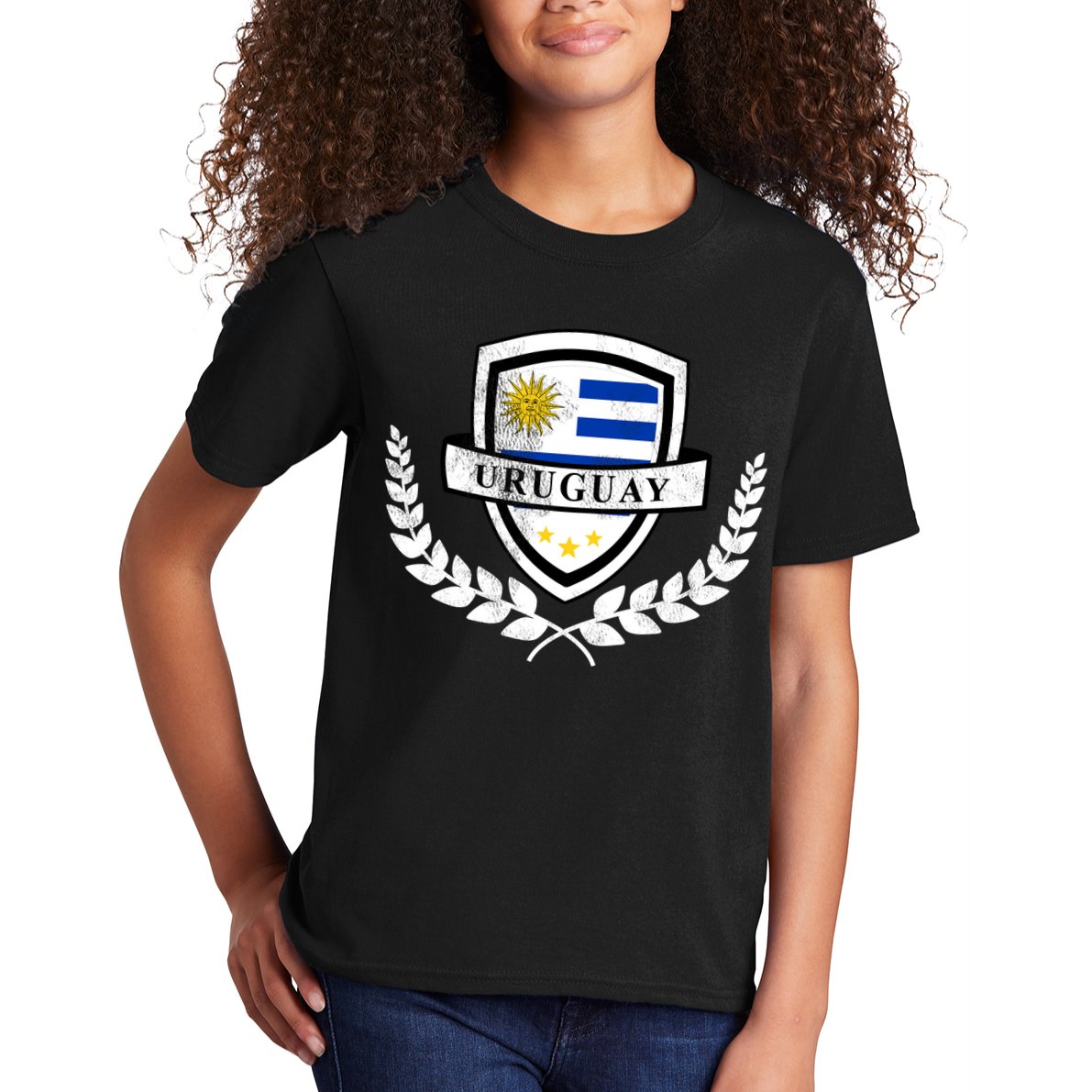 Vintage Uruguayan Flag Soccer Uruguay Kids T-Shirt
