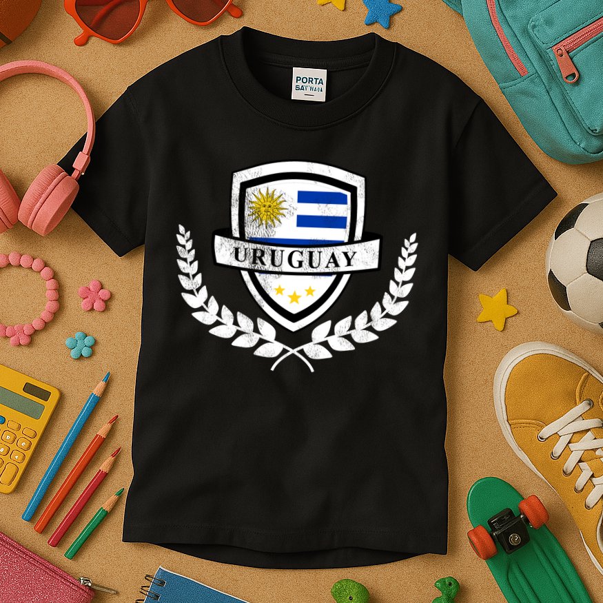 Vintage Uruguayan Flag Soccer Uruguay Kids T-Shirt