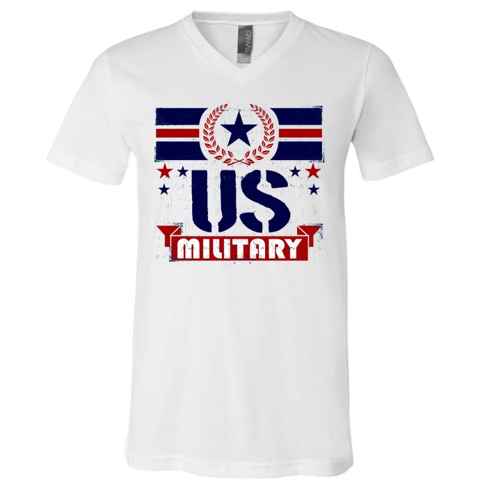 Vintage US Military USA Logo V-Neck T-Shirt