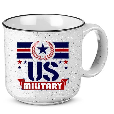 Vintage US Military USA Logo 15oz Campfire Ceramic Mug
