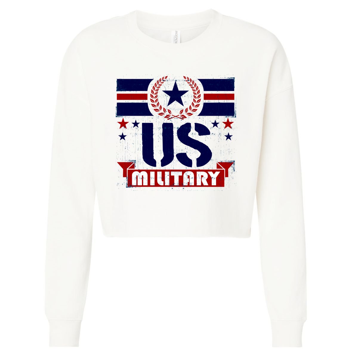 Vintage US Military USA Logo Cropped Pullover Crew