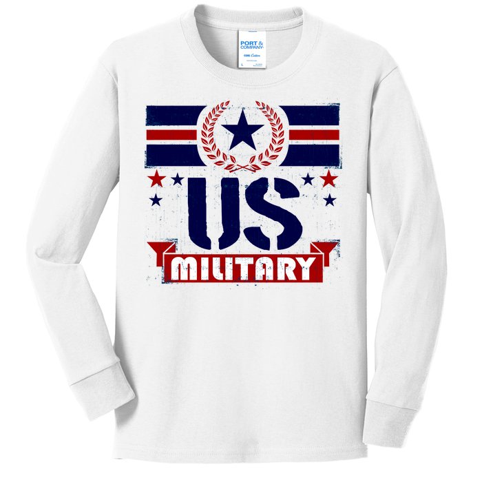 Vintage US Military USA Logo Kids Long Sleeve Shirt