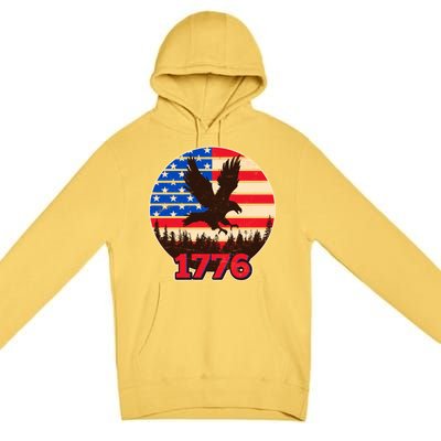 Vintage USA 1776 Emblem Premium Pullover Hoodie