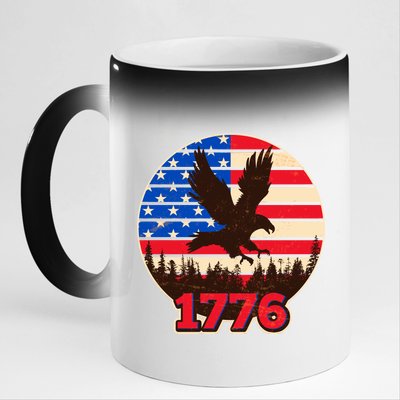 Vintage USA 1776 Emblem 11oz Black Color Changing Mug