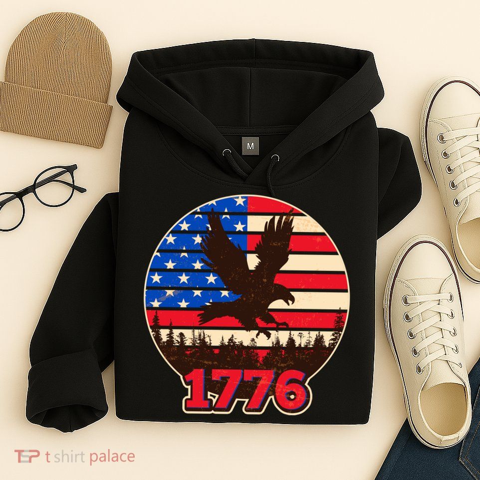 Vintage USA 1776 Emblem Hoodie
