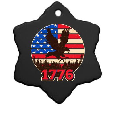 Vintage USA 1776 Emblem Ceramic Star Ornament