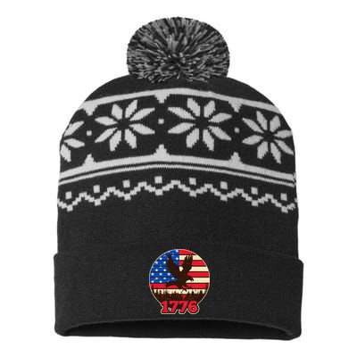 Vintage USA 1776 Emblem USA-Made Snowflake Beanie