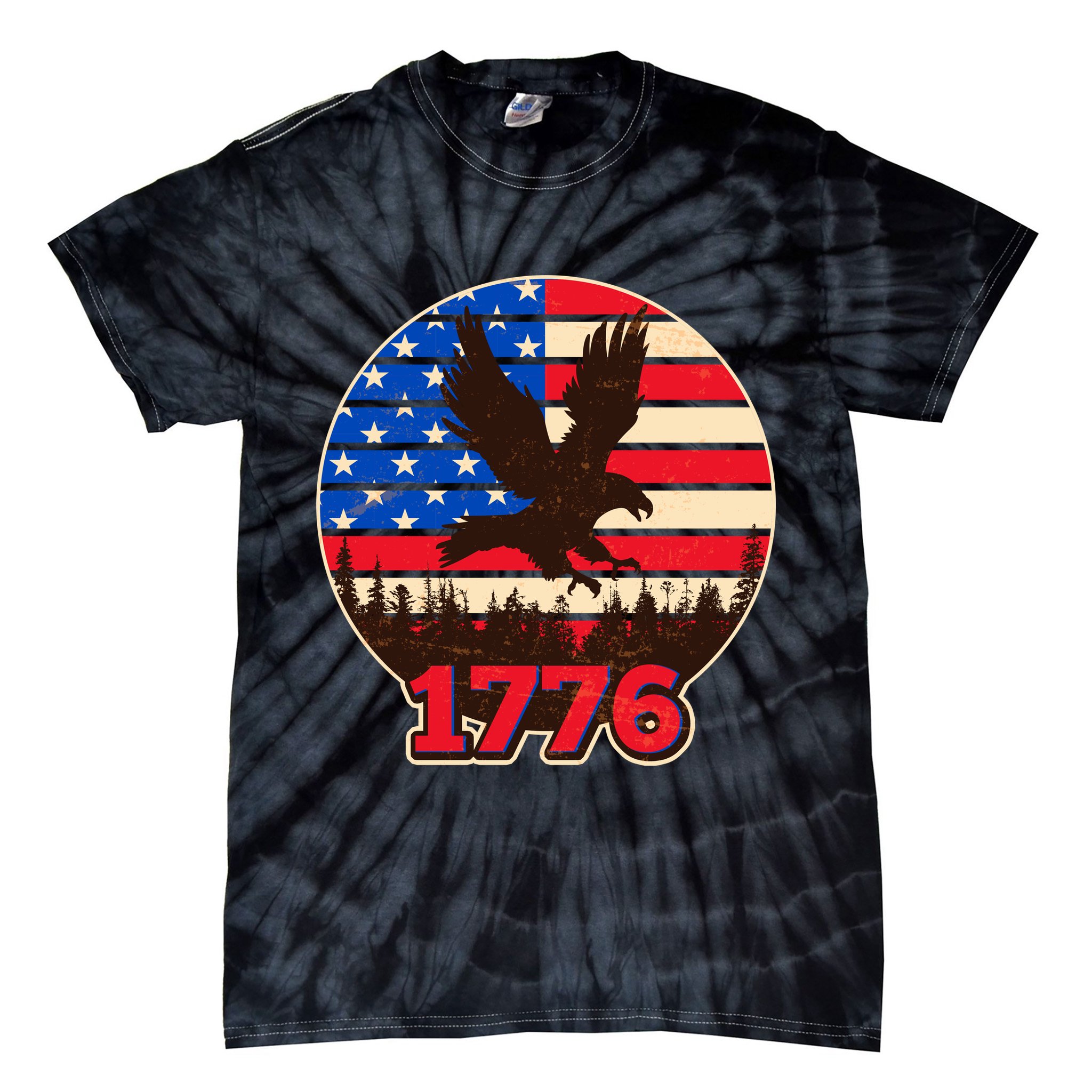 Vintage USA 1776 Emblem Tie-Dye T-Shirt