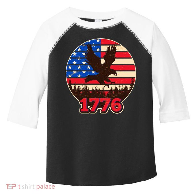 Vintage USA 1776 Emblem Toddler Fine Jersey T-Shirt