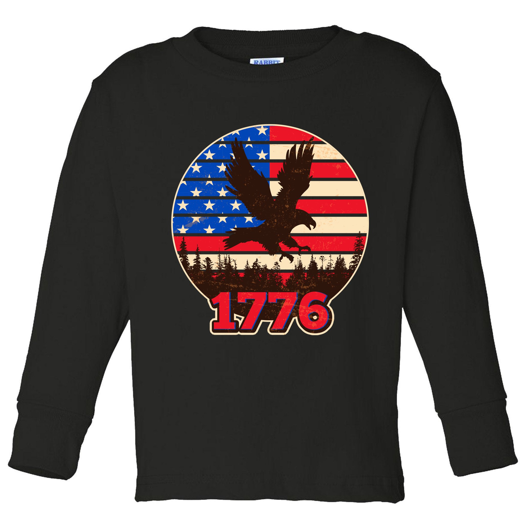Vintage USA 1776 Emblem Toddler Long Sleeve Shirt