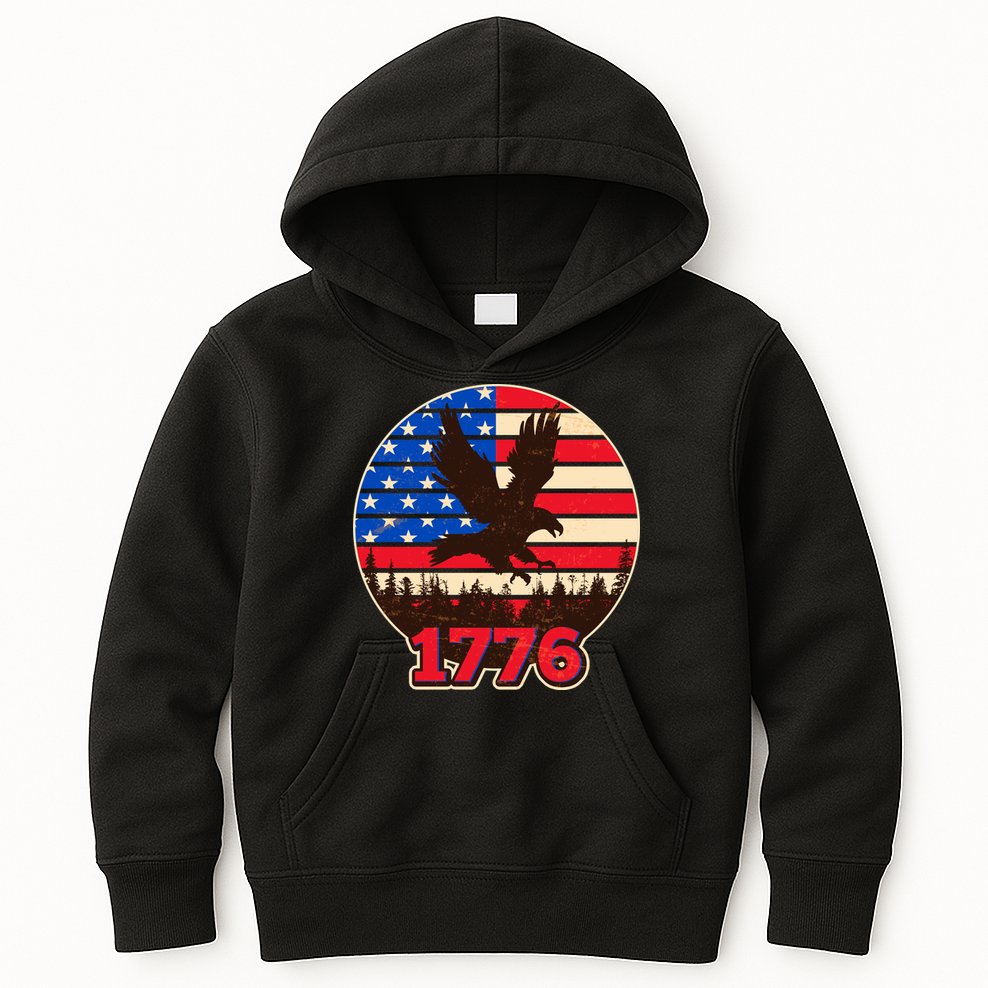 Vintage USA 1776 Emblem Kids Hoodie