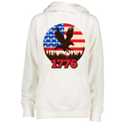 Vintage USA 1776 Emblem Womens Funnel Neck Pullover Hood