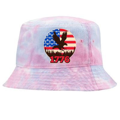 Vintage USA 1776 Emblem Tie-Dyed Bucket Hat