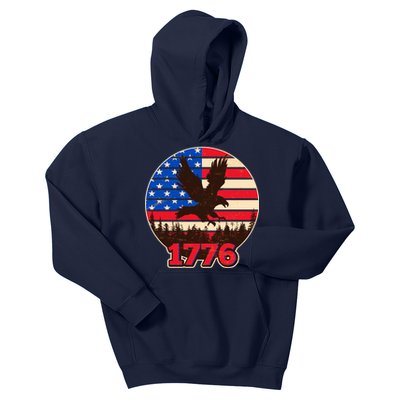 Vintage USA 1776 Emblem Kids Hoodie