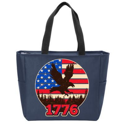 Vintage USA 1776 Emblem Zip Tote Bag