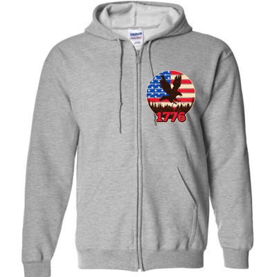 Vintage USA 1776 Emblem Full Zip Hoodie