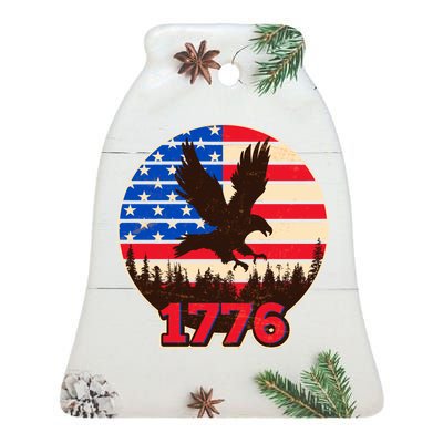 Vintage USA 1776 Emblem Ceramic Bell Ornament