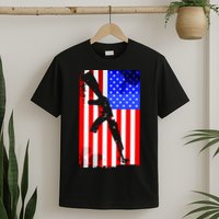 Vintage USA AK-47 Gun American Flag T-Shirt