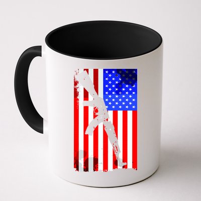 Vintage USA AK-47 Gun American Flag Mug