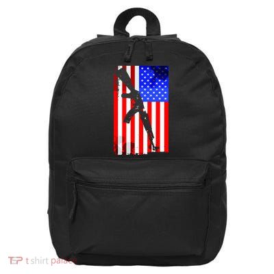 Vintage USA AK-47 Gun American Flag 16 in Basic Backpack