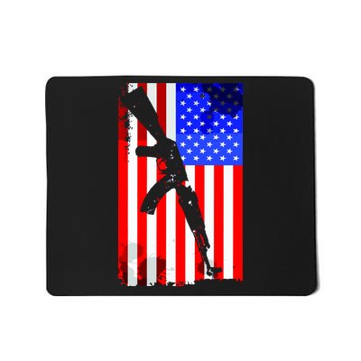 Vintage USA AK-47 Gun American Flag Mousepad