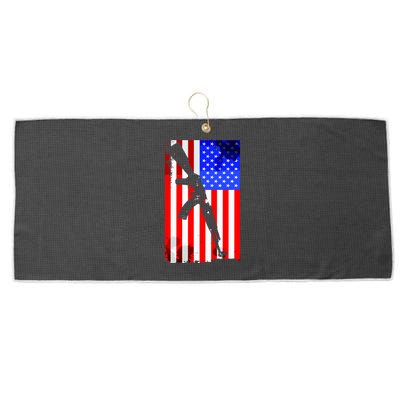 Vintage USA AK-47 Gun American Flag Large Microfiber Waffle Golf Towel