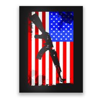 Vintage USA AK-47 Gun American Flag Poster