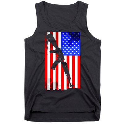 Vintage USA AK-47 Gun American Flag Tank Top