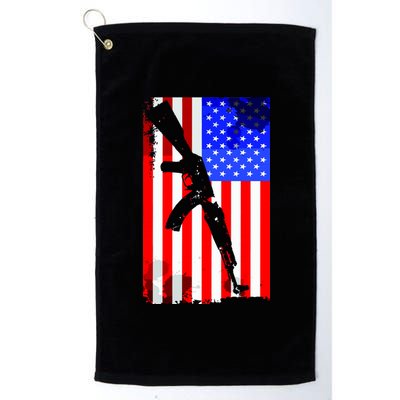 Vintage USA AK-47 Gun American Flag Platinum Collection Golf Towel