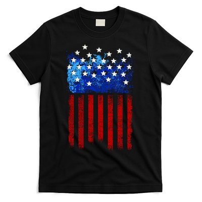 Vintage USA American Flag Paint T-Shirt