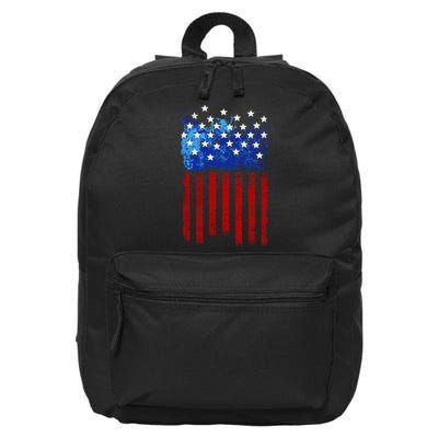 Vintage USA American Flag Paint 16 in Basic Backpack