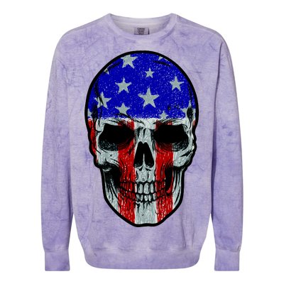 Vintage USA American Patriot Skull Colorblast Crewneck Sweatshirt