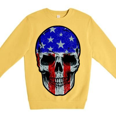 Vintage USA American Patriot Skull Premium Crewneck Sweatshirt