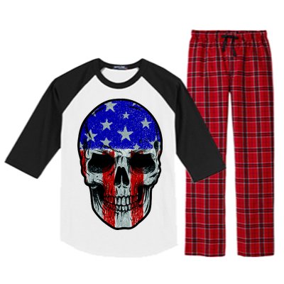 Vintage USA American Patriot Skull Raglan Sleeve Pajama Set