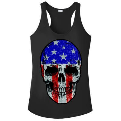 Vintage USA American Patriot Skull Ladies PosiCharge Competitor Racerback Tank