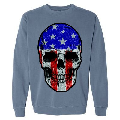 Vintage USA American Patriot Skull Garment-Dyed Sweatshirt