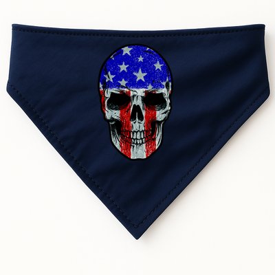 Vintage USA American Patriot Skull USA-Made Doggie Bandana