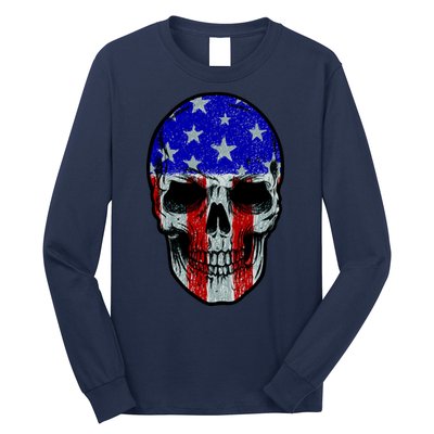 Vintage USA American Patriot Skull Long Sleeve Shirt