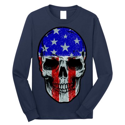 Vintage USA American Patriot Skull Long Sleeve Shirt