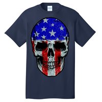 Vintage USA American Patriot Skull Tall T-Shirt