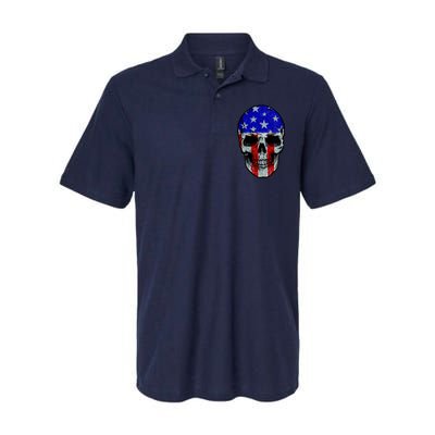 Vintage USA American Patriot Skull Softstyle Adult Sport Polo