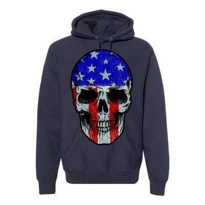 Vintage USA American Patriot Skull Premium Hoodie