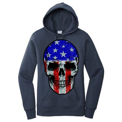 Vintage USA American Patriot Skull Women's Pullover Hoodie