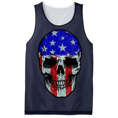 Vintage USA American Patriot Skull Mesh Reversible Basketball Jersey Tank