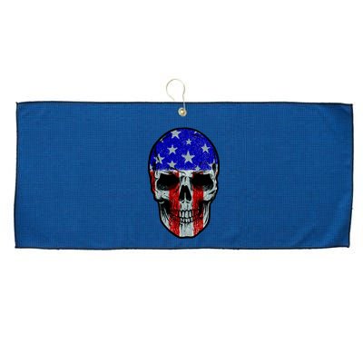 Vintage USA American Patriot Skull Large Microfiber Waffle Golf Towel