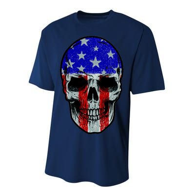 Vintage USA American Patriot Skull Performance Sprint T-Shirt