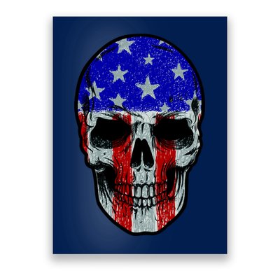 Vintage USA American Patriot Skull Poster