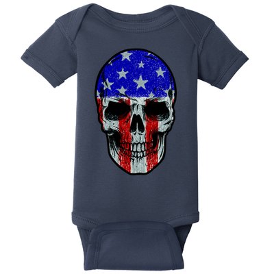 Vintage USA American Patriot Skull Baby Bodysuit