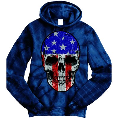 Vintage USA American Patriot Skull Tie Dye Hoodie