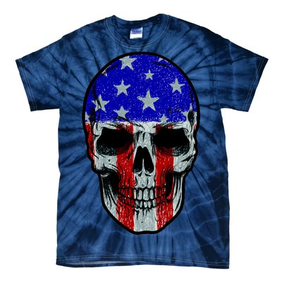 Vintage USA American Patriot Skull Tie-Dye T-Shirt